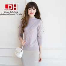 2017 New customized soft genuine half collar diamond pure cashmere pullovers cashmere sweater for women